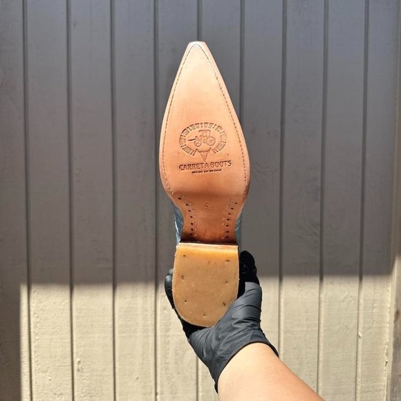 #11 Light Blue Crocodile Tail Design Western Boot - Picture 3 of 5